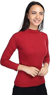 TRNSFORM Women's Solid Multicolor High Neck Full Sleeve Top Skinny fit