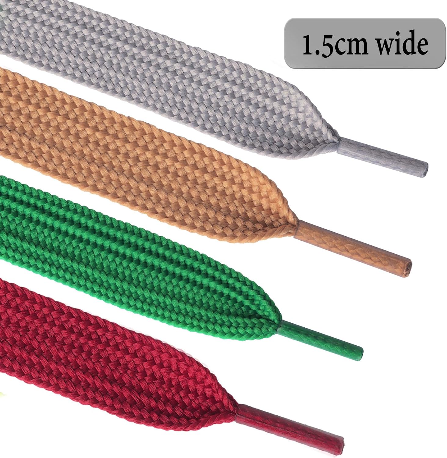 Booyckiy 2 Pairs Fat Sneakers Shoe Laces, 15mm Wide Athletic Shoelaces image 2