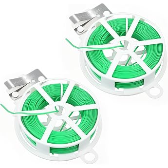 100 m Plant Wire Soft Garden Wire with Cutter Flower Wire Green Binding Wire Plants Wire Flexible Wrap Wire Binding Wire Coated Garden Wire for Vines Flowers Climbing Plants Shrubs
