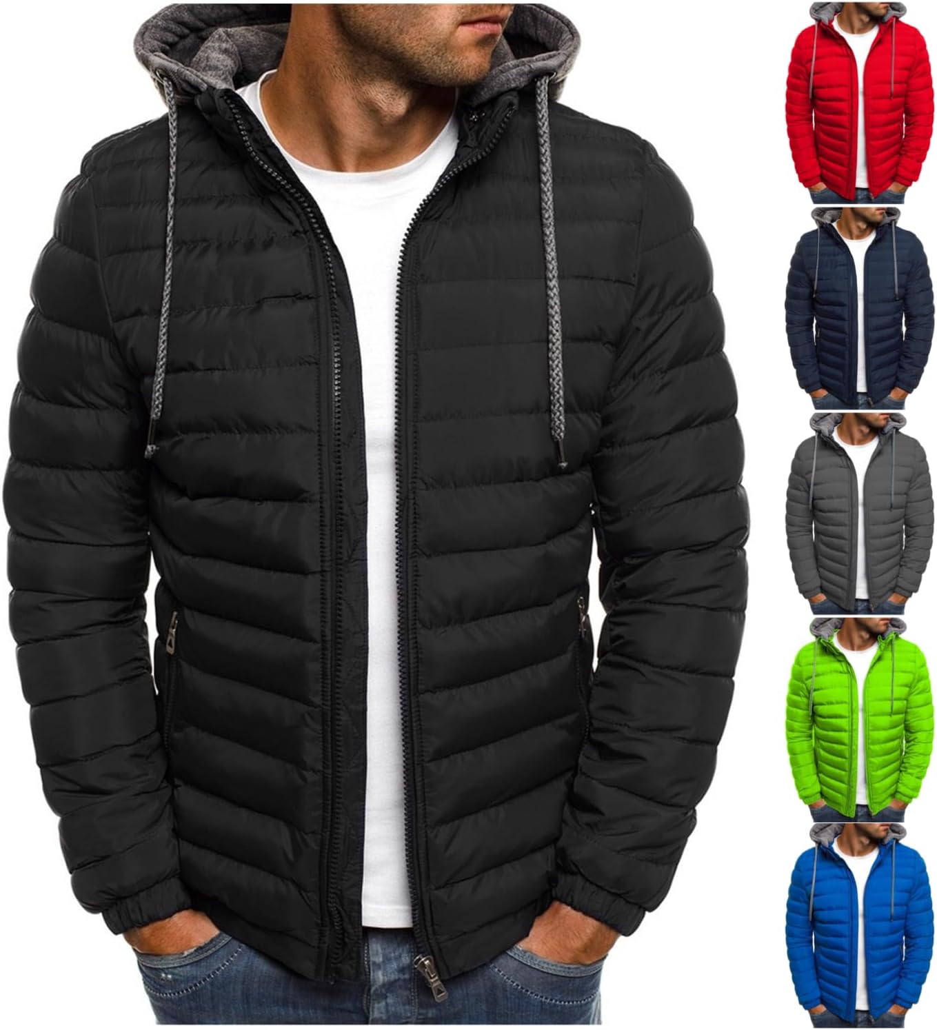 Winter Jackets for Men Lightweight Puffer Jacket Zip up Padded Coat Packable Down Jacket Quilted Insulated Jacket Winter Jackets for Men Lightweight Puffer Jacket Zip up Padded Coat Packable Down Jacket Quilted Insulated Jacket