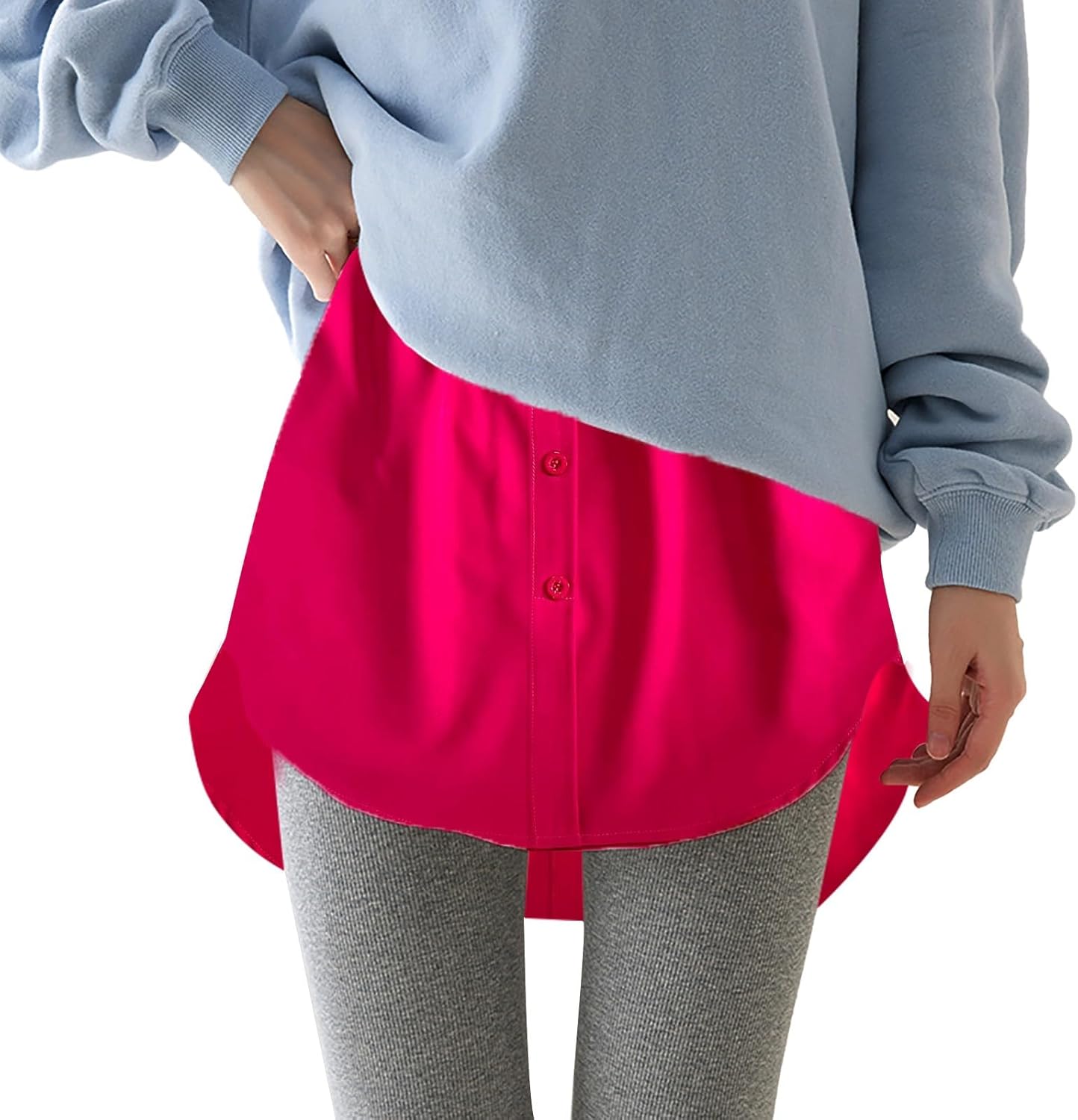 Extension De Chemise Réglable Pour Femme – Jupon élastique à Boutons, Rallonge Pour Pulls, Vestes, Mi-longueur