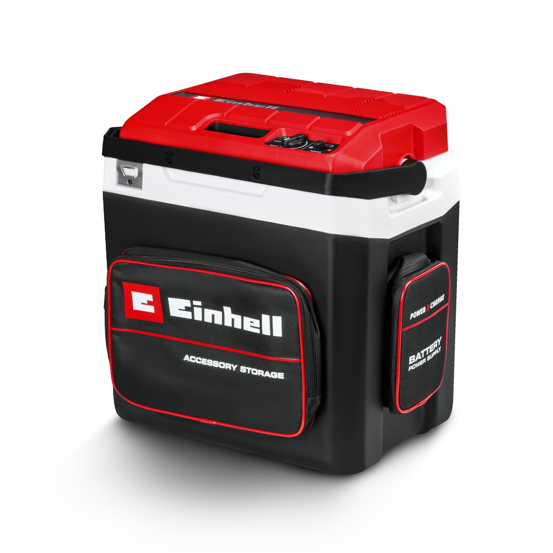 Nevera portátil con batería TE-​Col 18/​27 Li-​Solo Power X-​Change de Einhell (18 V, 27 l, Enfriar y Mantener Caliente, híbrido de 12 V para Coche, Enchufe de 230 V, Incl. Bolsillos, sin batería)