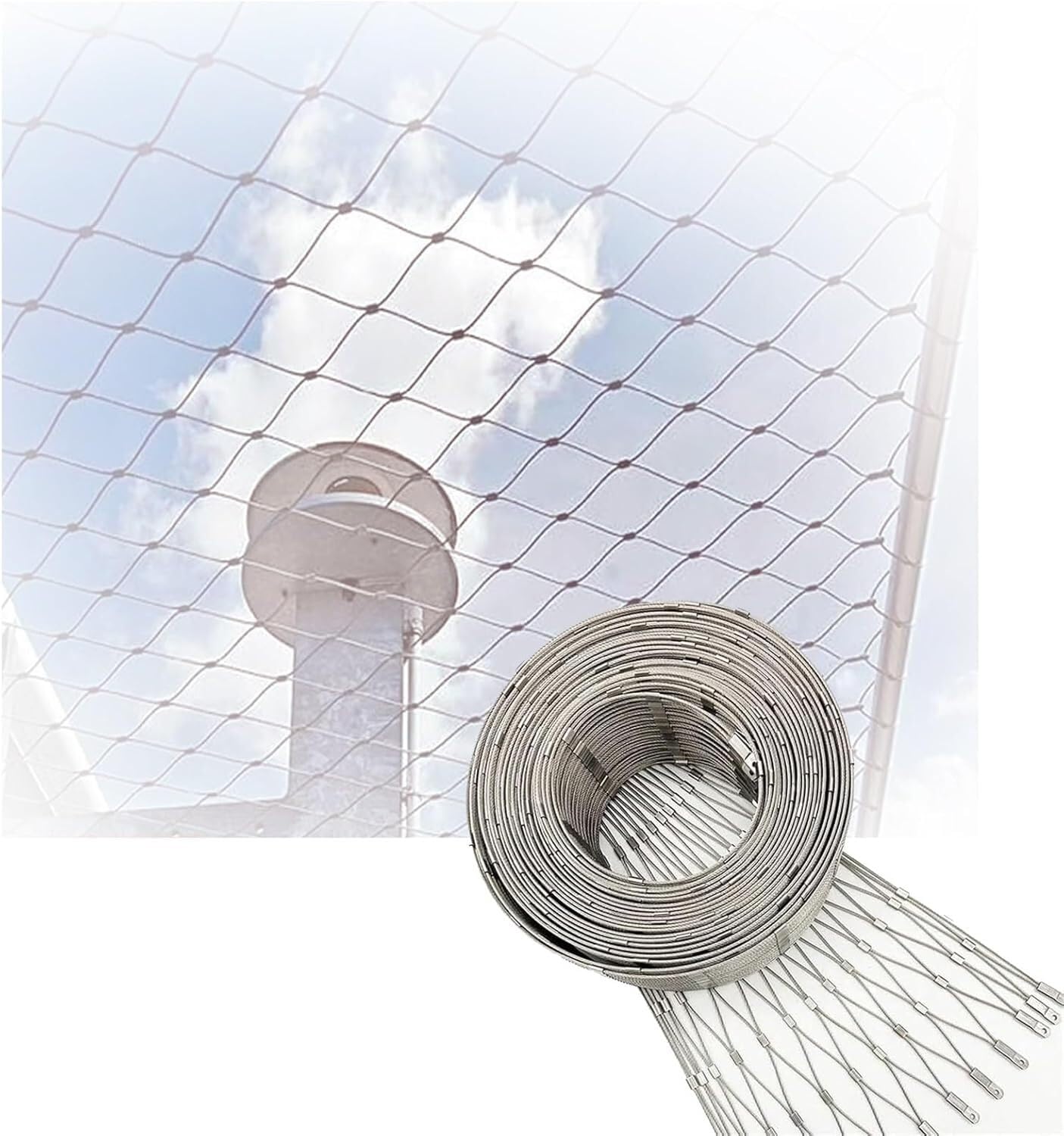 Filet de protection acier inoxydable escalier haute résistance pour extérieur