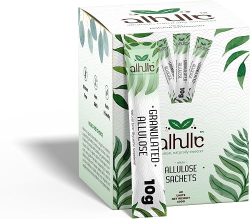 Allulo Organic Allulose Natural Plant-Based Sweetener Sachets, 100% Organic Allulose, 40 x 10g, 400g