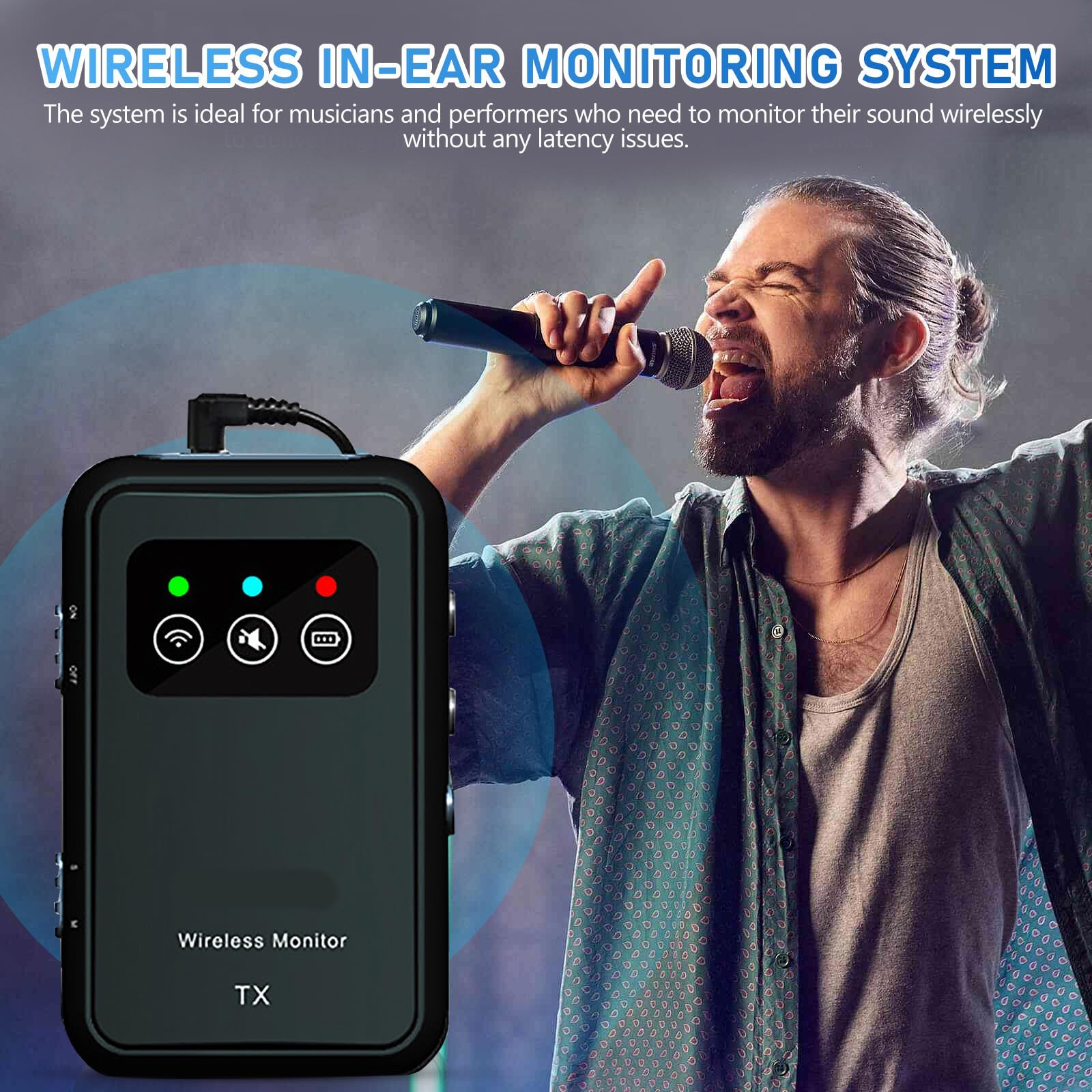 Monitor In-ear Wireless con Trasmettitore e Ricevitore