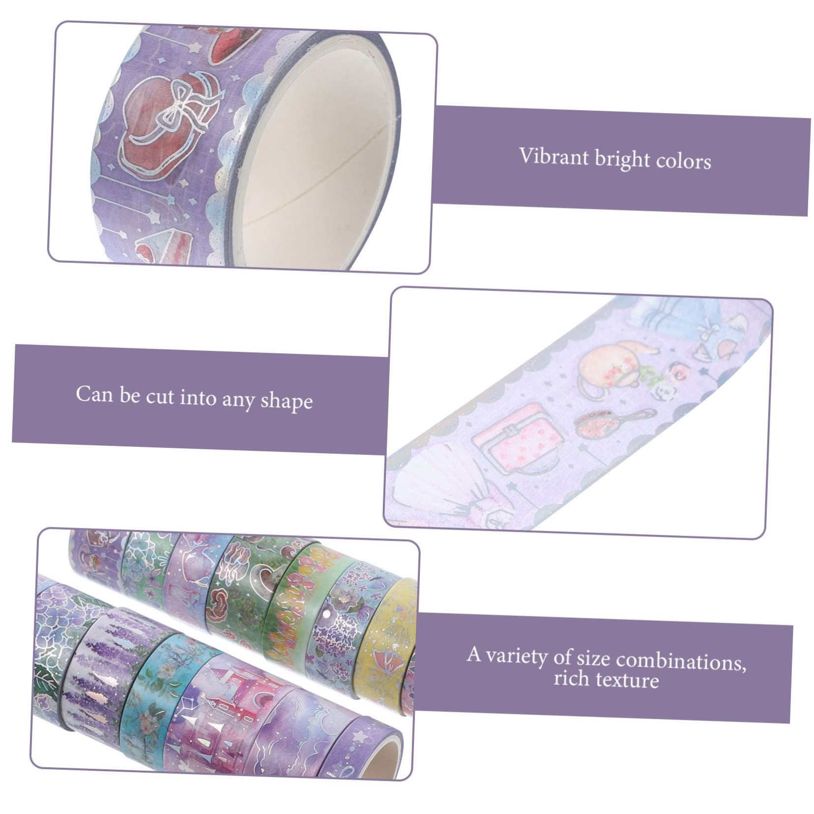Lurrose 45 Tasca Nastro Washi Nastro Kawaii Decor Magnetico Avvolto Scrapbook Nastri Adesivi Washi Nastri Adesivi Carino Scrapbook Tasca Libro Bambino