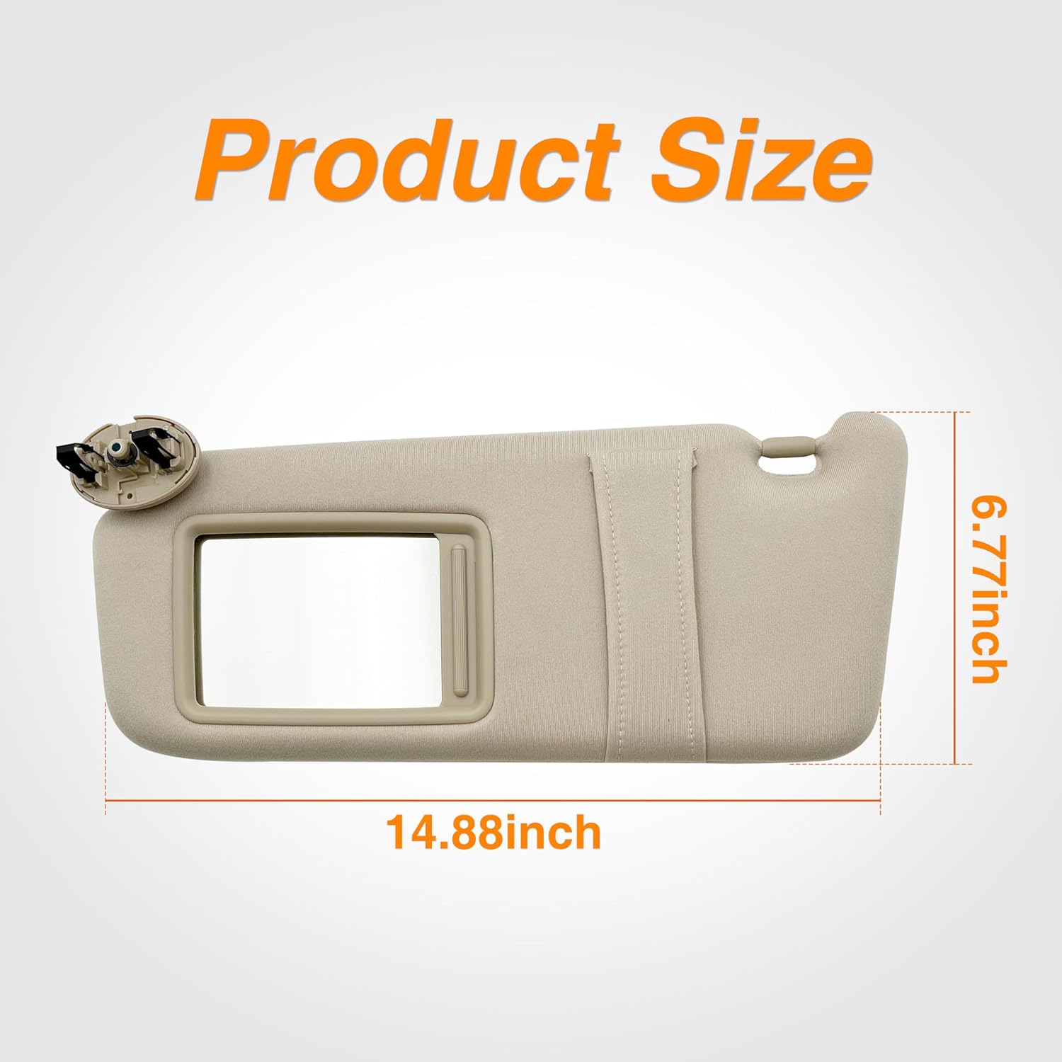 Left Driver Side Sun Visor Fit for 2007 2008 2009 2010 2011 Toyota Camry Without Sunroof and Light-Beige