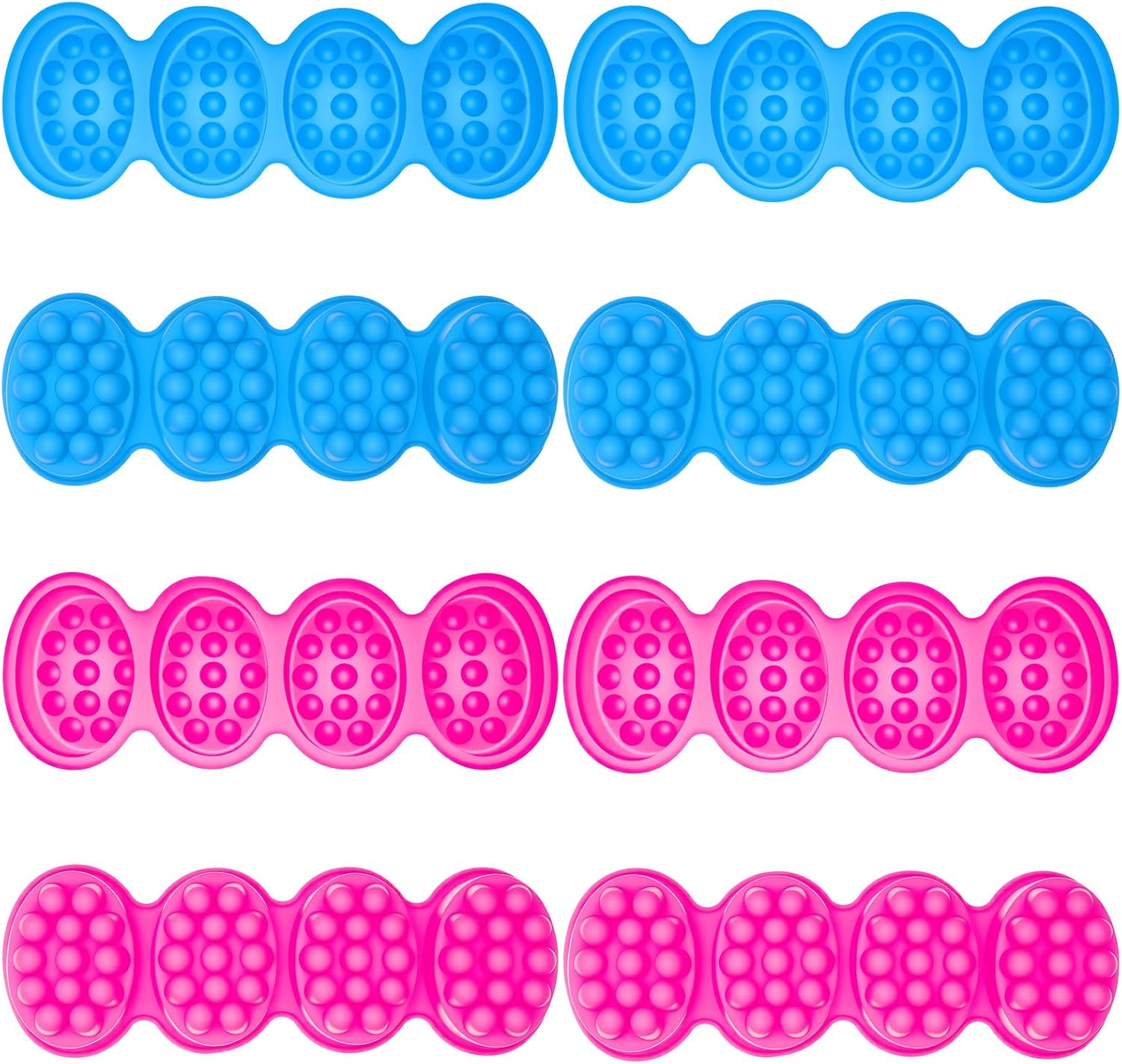 8 Pack Silicone Soap Molds for Massage Bars, Flexible Non-Stick BPA Free Soap Making Molds, Multi-Purpose for Candles, Chocolates, Bath Bombs, Wax & Crafts (Pink & Blue)