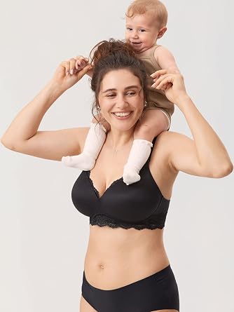 MOMANDA Women's Nursing Bras for Breastfeeding Smoothing Lace Nursing Bra Wireless Maternity Pregnancy Bralette