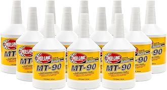 Red Line 50304 MT-90 75W-90 GL-4 Manual Transmission and Transaxle Lubricant (MTL)- 1 Quart (12 Pack)