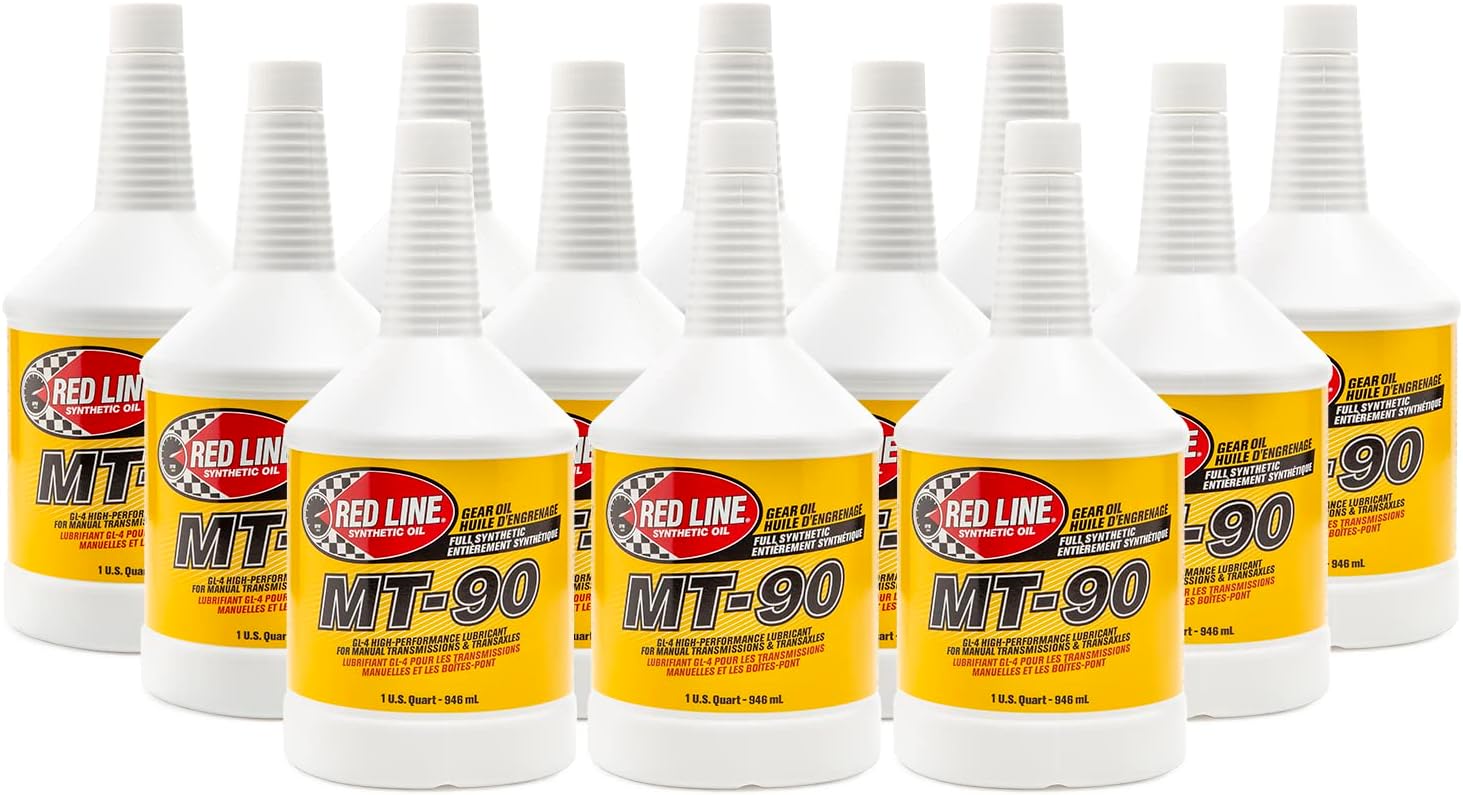 Red Line 50304 MT-90 75W-90 GL-4 Manual Transmission and Transaxle Lubricant (MTL)- 1 Quart (12 Pack)