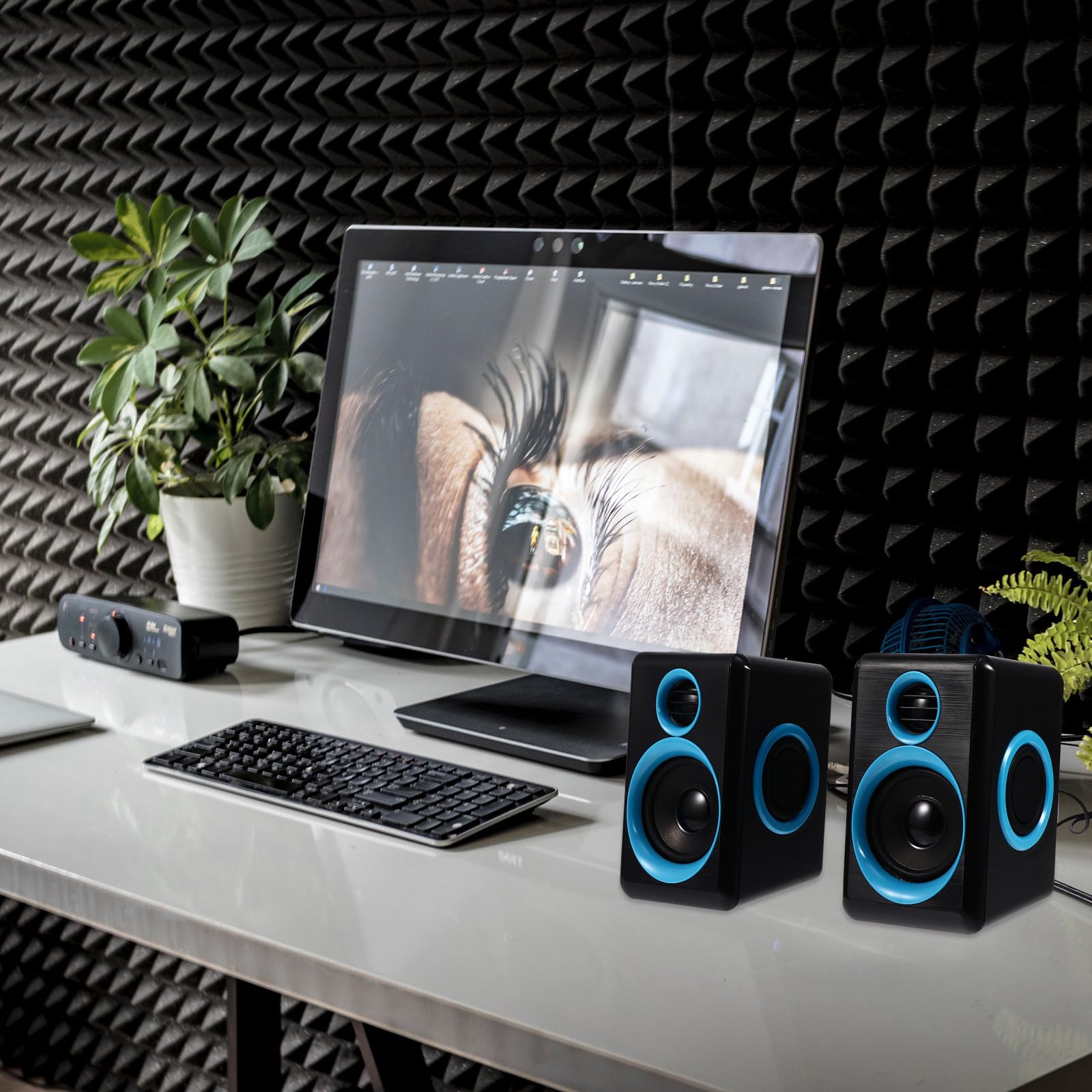 STOBAZA Mini Altoparlanti Colore per Computer Desktop e Laptop USB 2.0 Senza Disturbi Potente in ABS per Ufficio e Casa