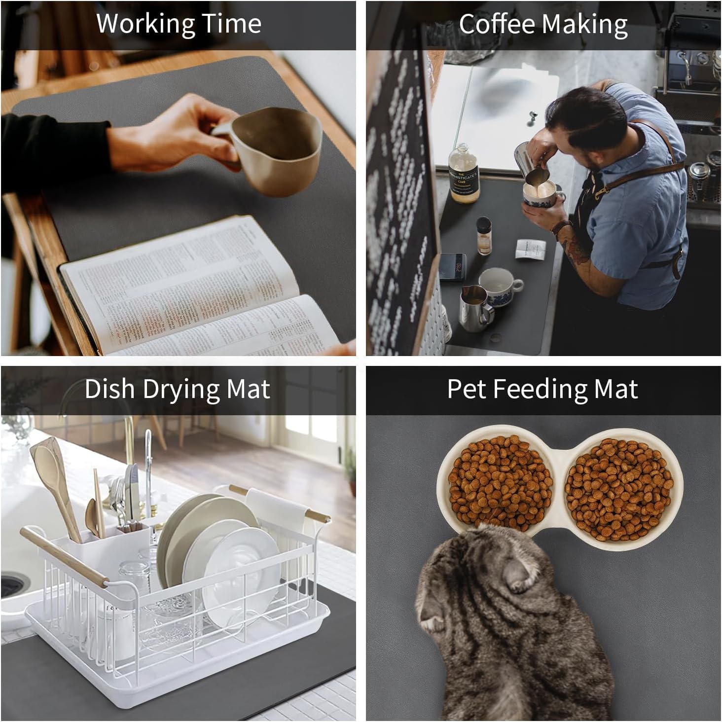 COOFANDY Dish Drying Mat - Absorbent & Non-Slip -9