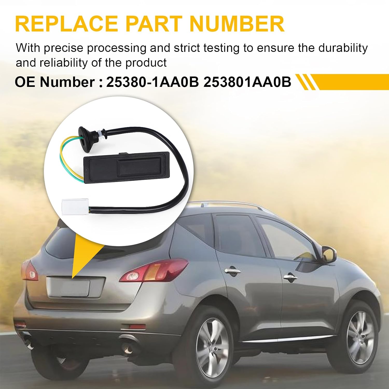 Tailgate Trunk Release Opener Switch Rear Door Compatible with 2008-2014 Nissan Murano Replace 25380-1AA0B 253801AA0B