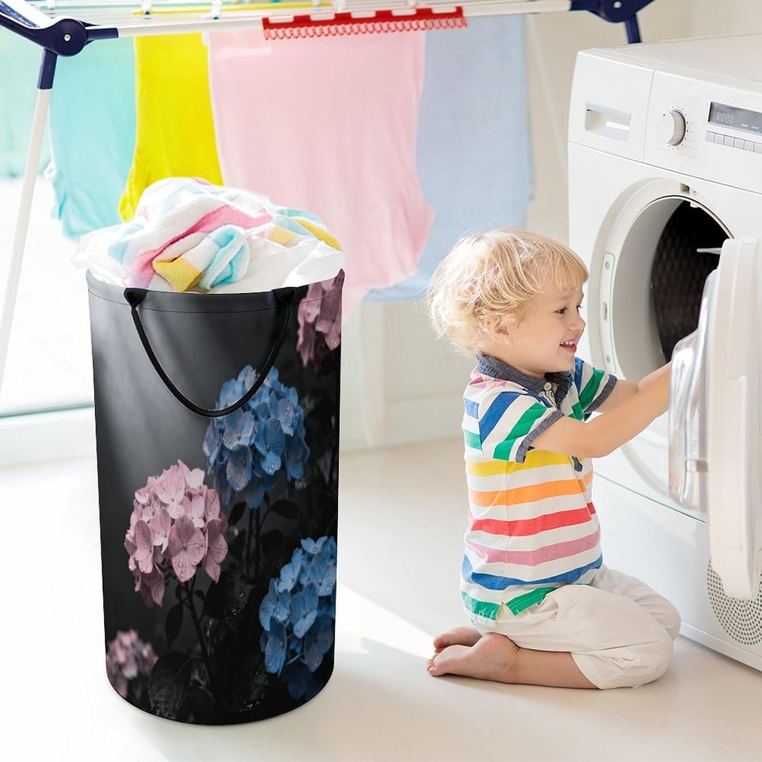 Dirty Clothes Basket Extra Large 110l Open Top Laundry Hamper With Portable Carry Handles, Foldable Waterproof Clothes Basket Spacious Laundry Bag For Bedroom Bathroom Laundry Room Dorm