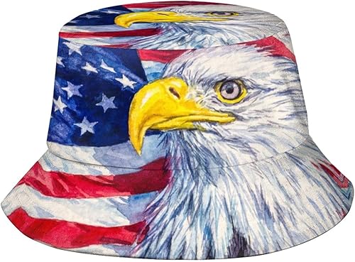 Sombrero de pescador con bandera de Estados Unidos, sombrero de pescador con bandera estadounidense, Día de la Independencia 4 de julio, sombrero