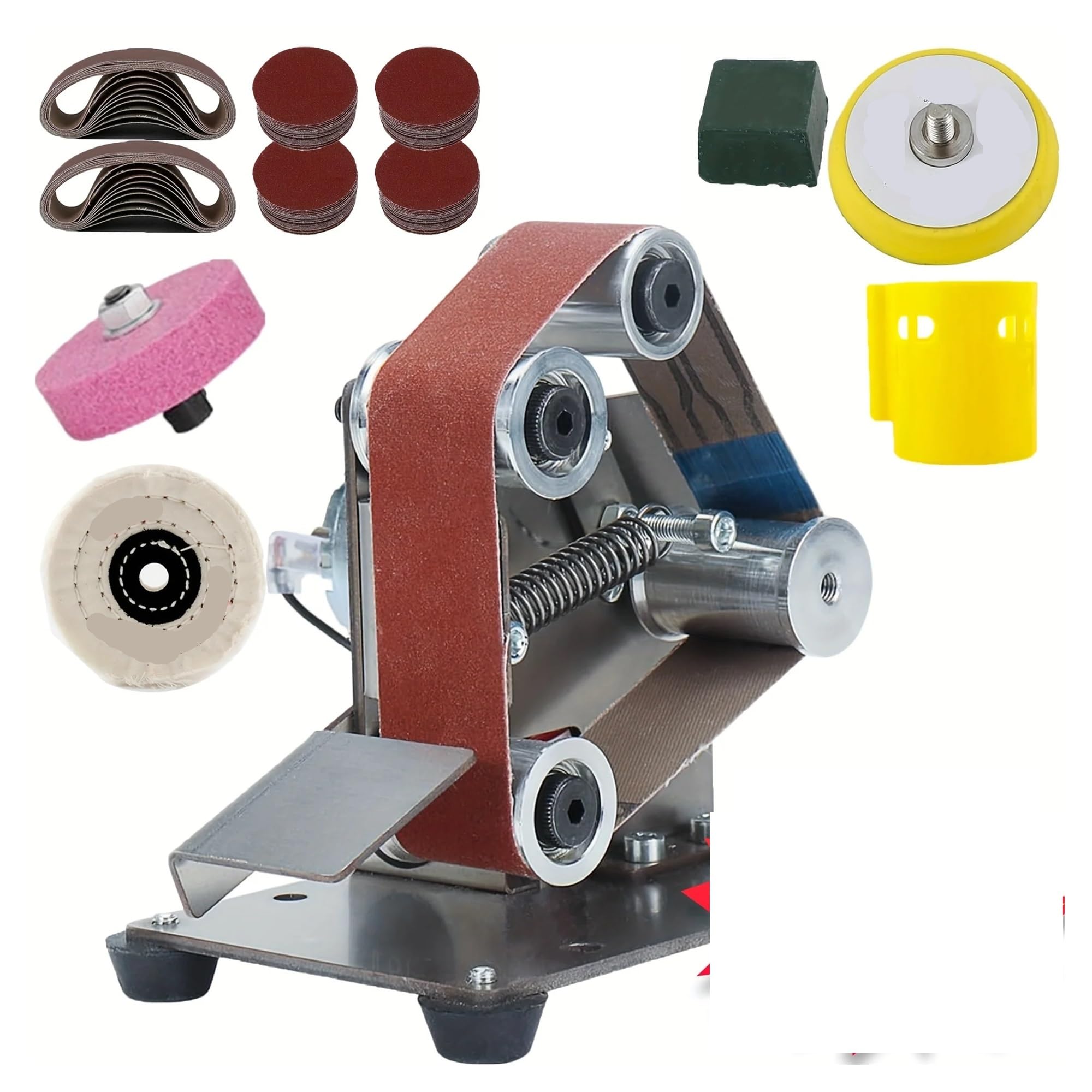 Csdasw 002-107 Electric Mini Belt Sander, Diy Multifunctional Polishing Grinding Machine, Adjustable 7-Speed Control Jewellery Diy