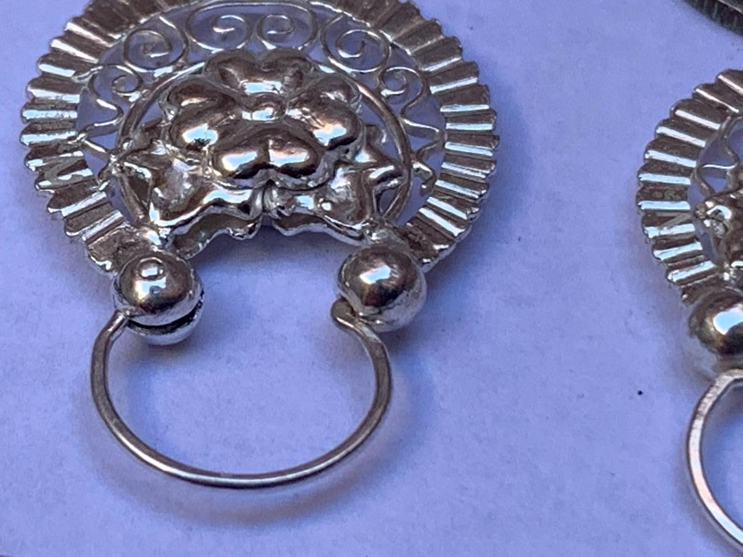 Arracada Jerezana # 2 double view, made of .950 sterling silver, via fast DHL.