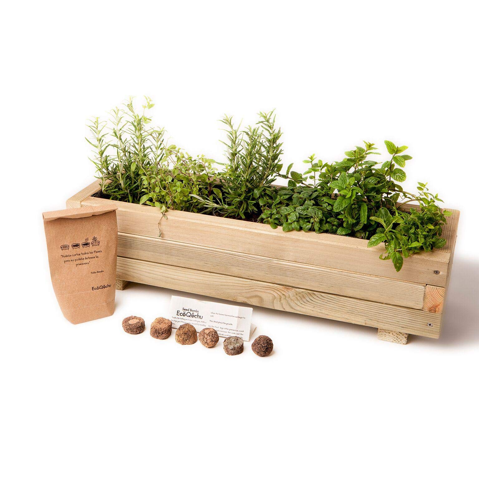 Kit de cultivo en jardinera minimalista para infusiones y cócteles ...