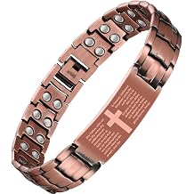 Jeracol Copper Cross Bracelet for Men, Ultra Strength Magnetic Bracelets for Men - Adjustable Copper Jewelry with Sizing Tool & Gift Box