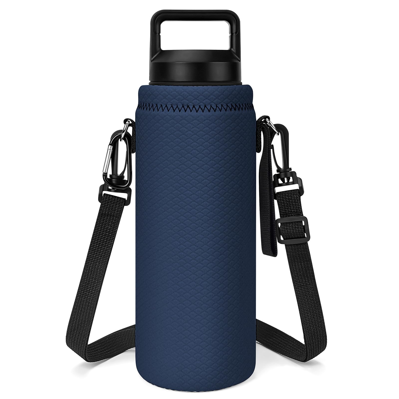 Linkidea Water Bottle Carrier with Strap Compatible with YETI Rambler Bottle 26oz/36oz, Waterbottle Sling Bag Holder with Shoulder Strap, Navy Blue โ image 1