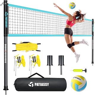 Portable Outdoor Volleyball Net Set for Backyard, 20FT / 32FT with Anti-Sag