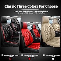 Vista 7 de AOMSAZTO Fundas de asiento de automóvil, 2 asientos delanteros, ajuste personalizado para Nissan Frontier 2009-2025, fundas de cojín de piel