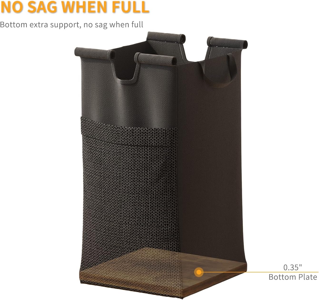 Laundry Basket Three Laundry Hamper with Removable Bags, Fabric Handles, Large Top Shelf and Laundry Bag for Bathroom, Dorm, Laundry Room