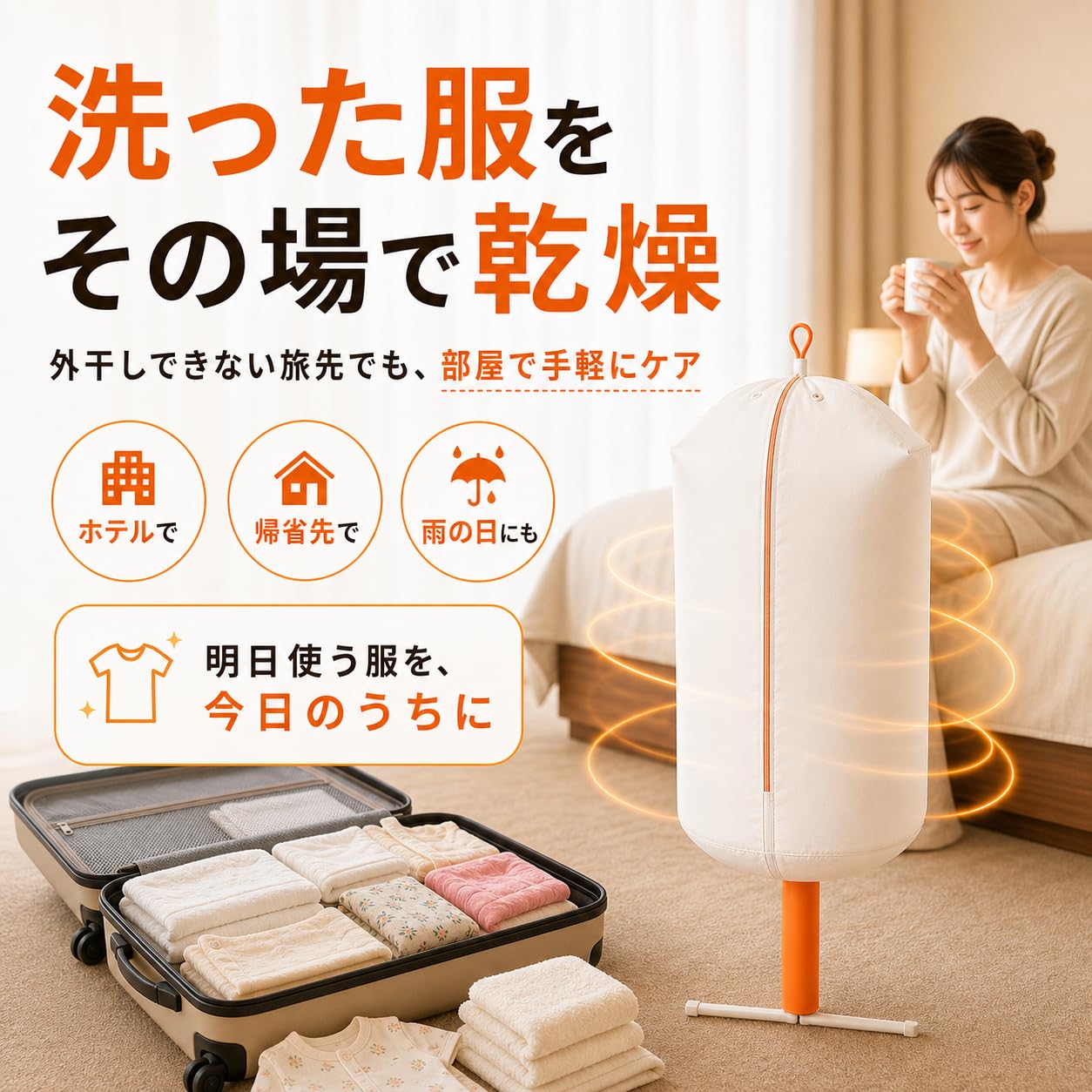 Amazon.co.jp: キッズトラベル ポータブル衣類乾燥機 コンパクト 小型