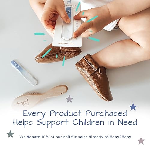 Miniatura 6 de Lima de uñas de bebé de jirafa azul 100 fabricada en Europa la lima de uñas original de cristal para bebé bbg222_stickerless Azul 1