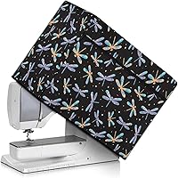 Vista 43 de Funda para máquina de coser de girasoles de otoño con prácticos bolsillos, cubierta protectora duradera acolchada contra el polvo, accesorios