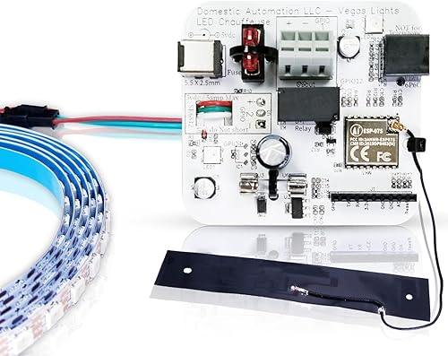 Controlador LED inteligente Wi-Fi  WLED preinstalado  Antena Wi-Fi de rango extendido  Diseñado para controlar LED RGBW inteligentes SK6812 de 5