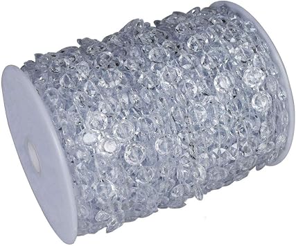 99FT DIY Garland Diamond Acrylic Crystal Beads Strand Shimmer Wedding Decorations Party Decoration Crafting Projects Clear