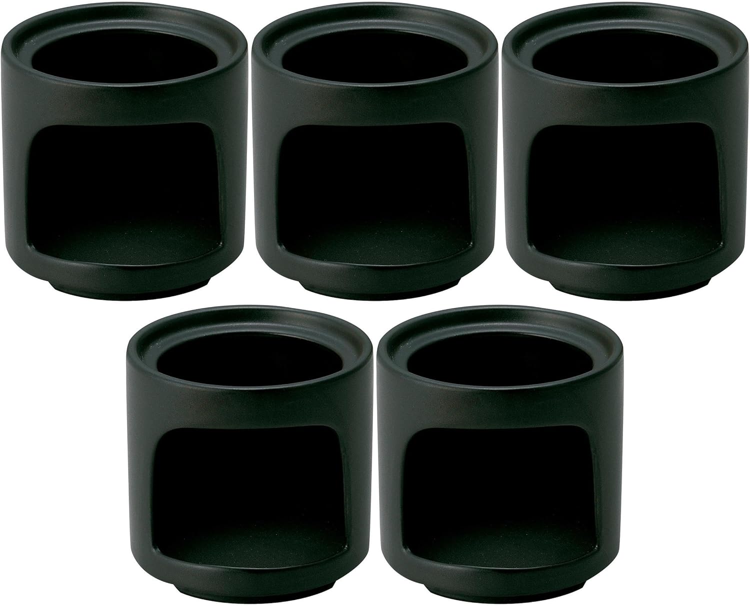 Set of 5 Bagna Cauda Fondue Stack Warmer Kiritachi (Small) Black, 3.5 x 3.4 inches (9 x 8.7 cm), [Stovetop]