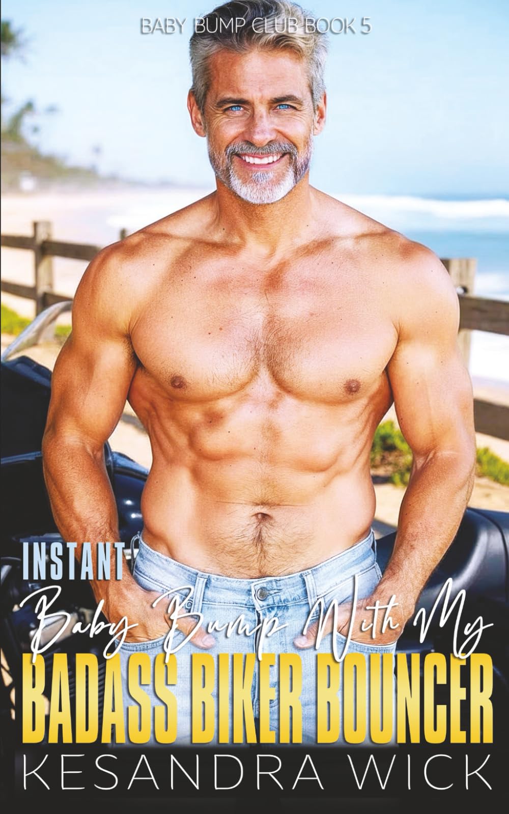 Instant Baby Bump With My Badass Biker Bouncer: A Steamy Insta-Love Second Chance Cougar Silver Romance (Baby Bump Club)