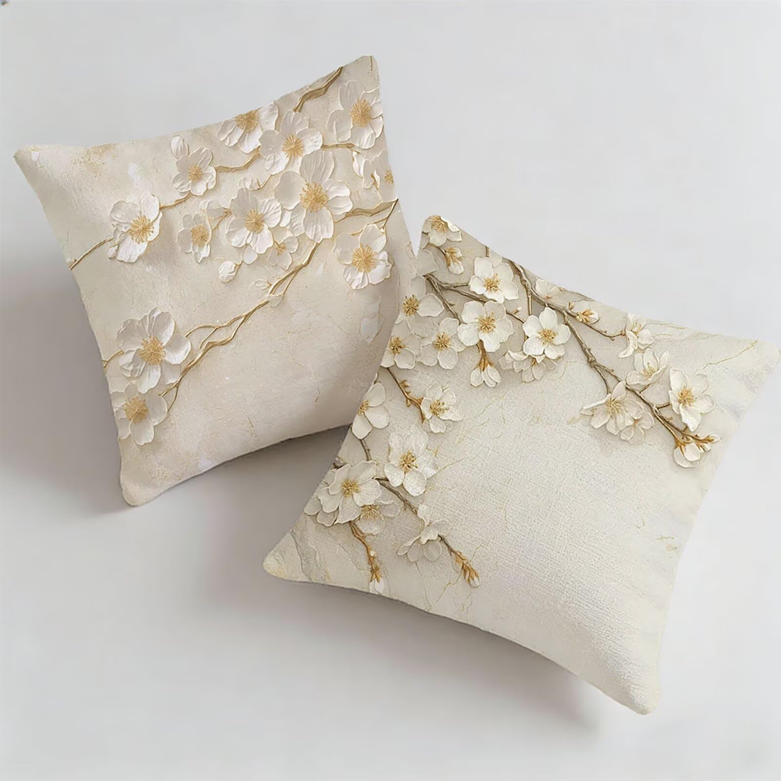 Housse coussin exterieur impermeable 45x45 taie oreiller jardin fleurs lot 2