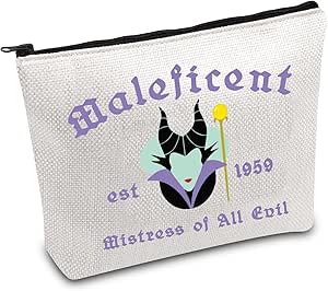 FOTAP Evil Queen Gifts Evil Queen Zipper Pouch Makeup Maleficent Est 1959 Zipper Pouch Mistress of Evil Gift Villains Movie Cosmetic Bag (Maleficent)