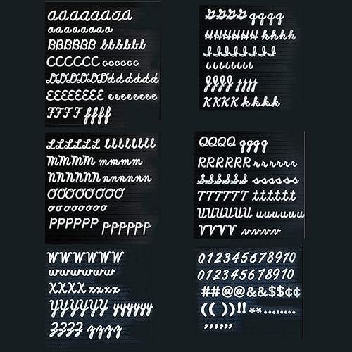 Miniatura 3 de Letras cursivas para tableros de letras de fieltro, 348 piezas, incluyendo letras, números y símbolos para tableros de mensajes de plástico