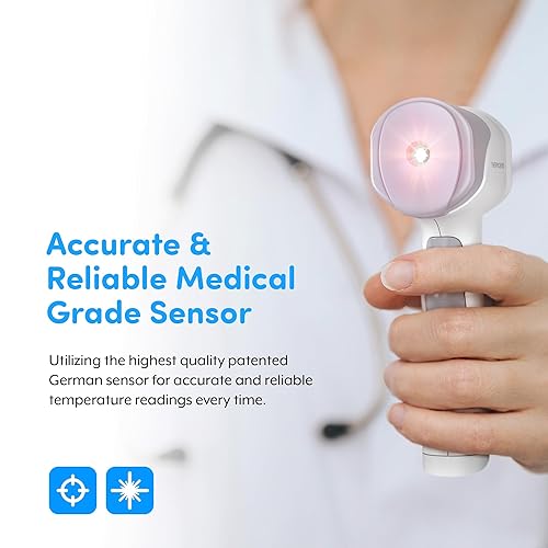 Miniatura 2 de Termómetro infrarrojo resistente sin contacto de grado médico para adultos y bebés pistola termómetro de termómetro de grado médico resultados