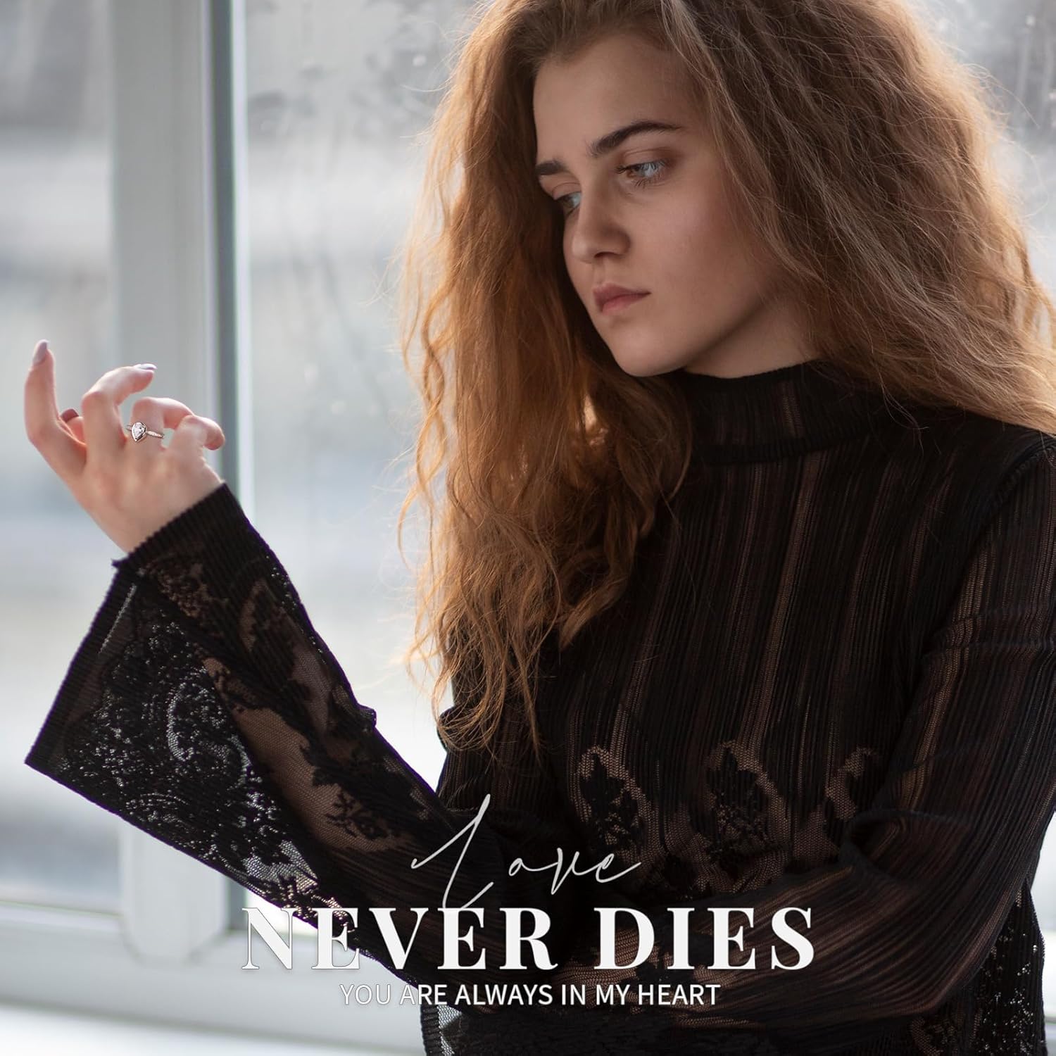 925 Sterling Silver Teardrop Urn Rings I Carry You with Me Cremation Urns Ring Keepsake Jewelry for Ashes for Women - Image 4