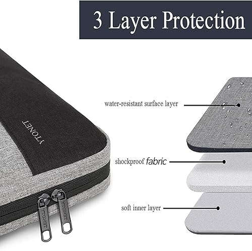 Miniatura 2 de Ytonet Funda para laptop de 17 a 17.3 pulgadas, funda delgada resistente al agua TSA para laptop con asa, funda protectora duradera compatible con