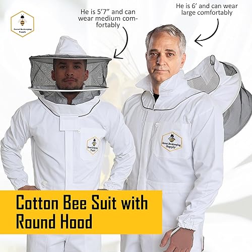 Miniatura 4 de Traje profesional de abeja para hombres y mujeres, traje de apicultura con guantes de abeja, traje de apicultura 100% algodón para aficionados,