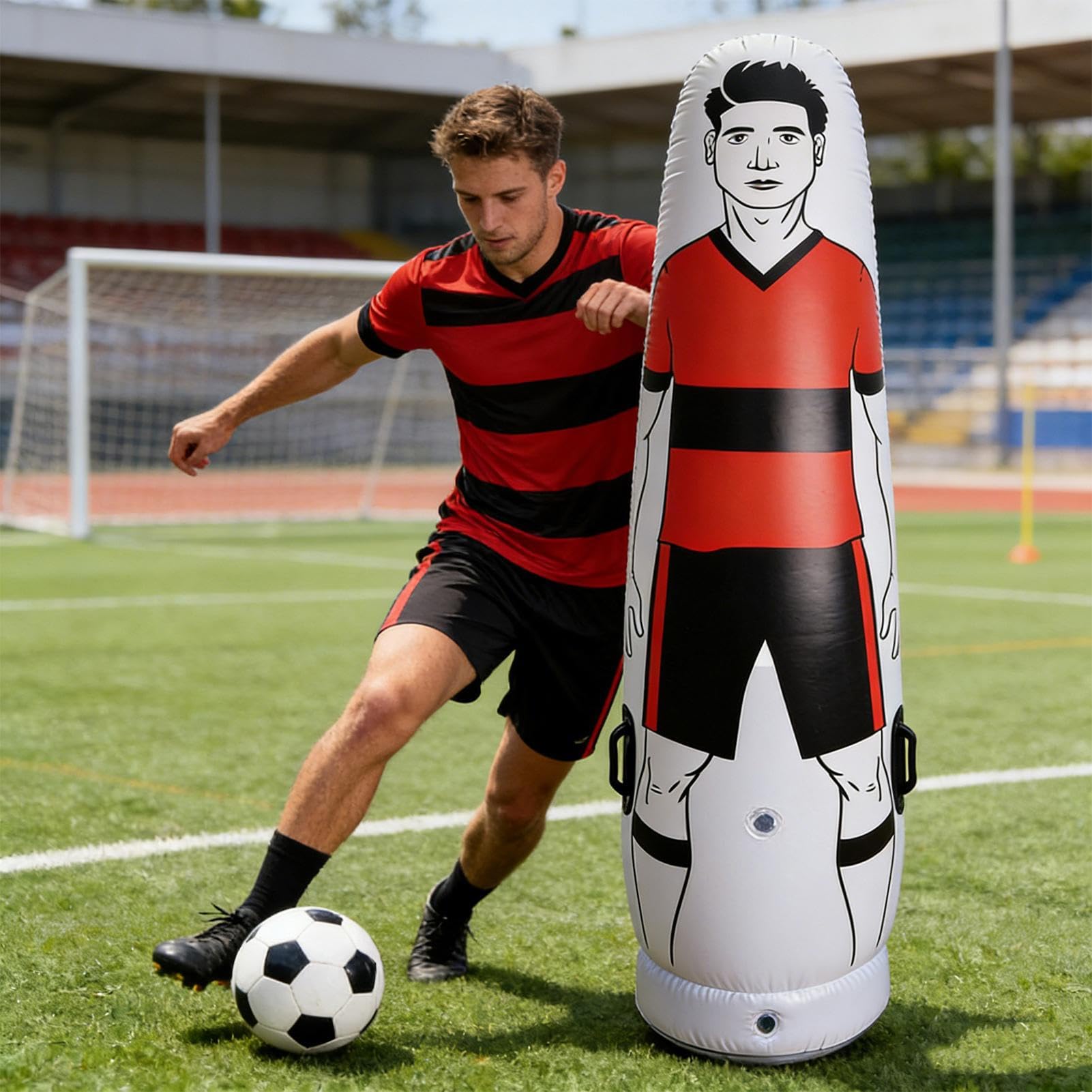 Fußball-Trainings-Verteidigungswand, sicher, tragbar, strapazierfähig, aufblasbare Übungshilfe, Fußball-Übungshilfe, Torwart-Verteidiger, für Erwachsene, Enthusiasten, Anfänger, Jungen, Kinder