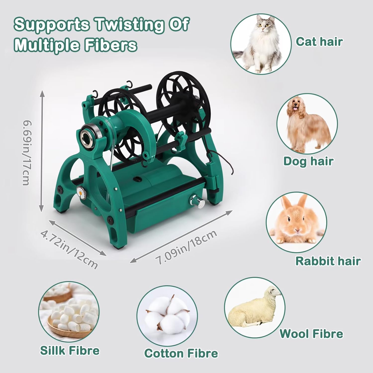 Electric Spinning Wheel, 12V Yarn Wrapping Machine with Speed Control and Forward/Reverse for Yarn Weaving and Mixed Roving Process