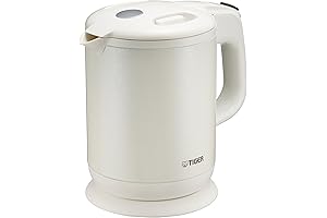 Wakuko Steam-Less 0.8 L Electric Kettle Pearl White (stylish, high-capacity, rapid boiling)
