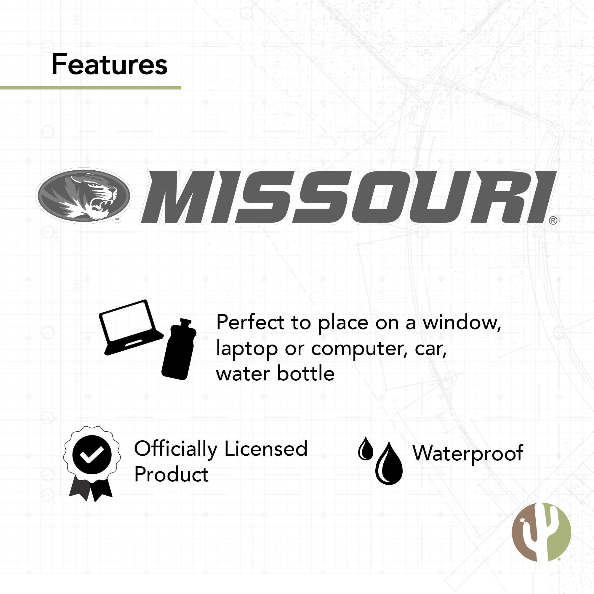 Desert Cactus University Of Missouri Mizzou Sticker Sheet – Vinyl Decal For Laptop, Car, Water Bottle & More - View #11