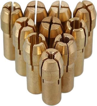 0.5-3.2mm Brass Collet Drill Chuck Fits Rotary Tools Electric Grinding Drill Collect Chuck Holder Pack of 10 4.8mm Shank Dia.