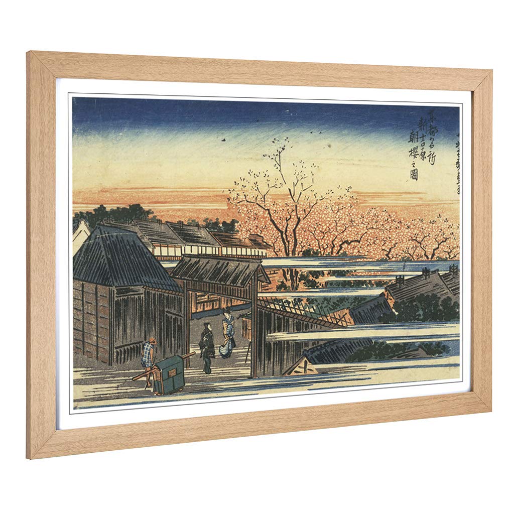 Big Box Art Framed Print of Hiroshige Japanese Oriental (30) Design | Wall Art Picture | Home Decor for Kitchen, Living Room, Bedroom, Hallway, Oak, A2 / 24.5x18 Inch / 62x45cm