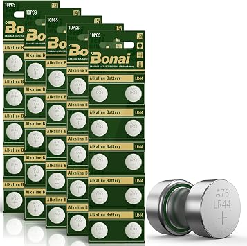 BONAI LR44 L1154f AG13 بطاريات 1.5 v زر خلية البطارية 50-حزمة، A76 357/303 SR44 بطارية عالية السعة التعبئة والتغليف ترقية