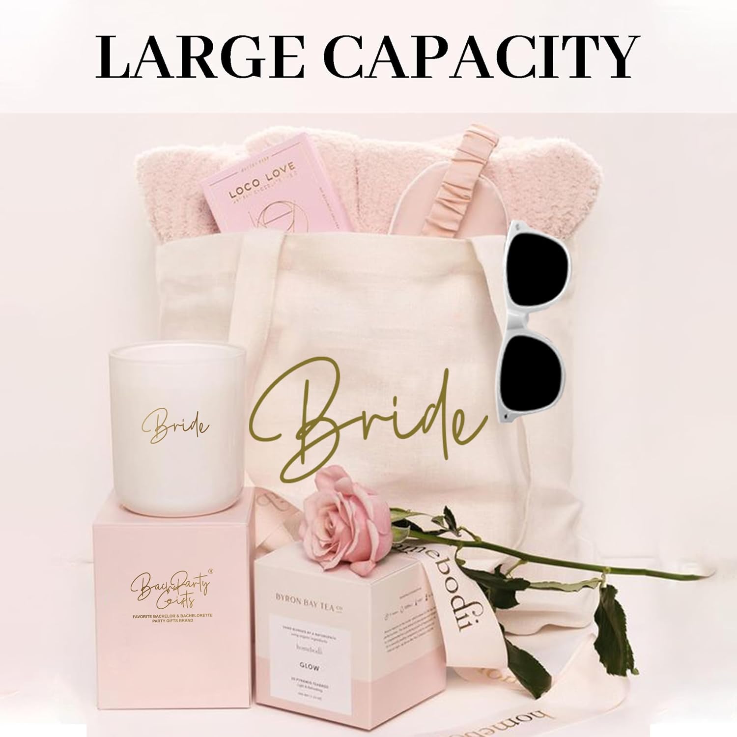 LADY & HOME 6pcs Bachelorette Party Tote Bag, Bride Bridesmaid Cotton Tote Bag for Wedding Gifts